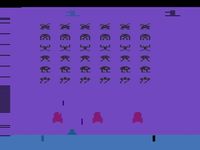 une photo d'Ã©cran de Space Invaders sur Atari 2600